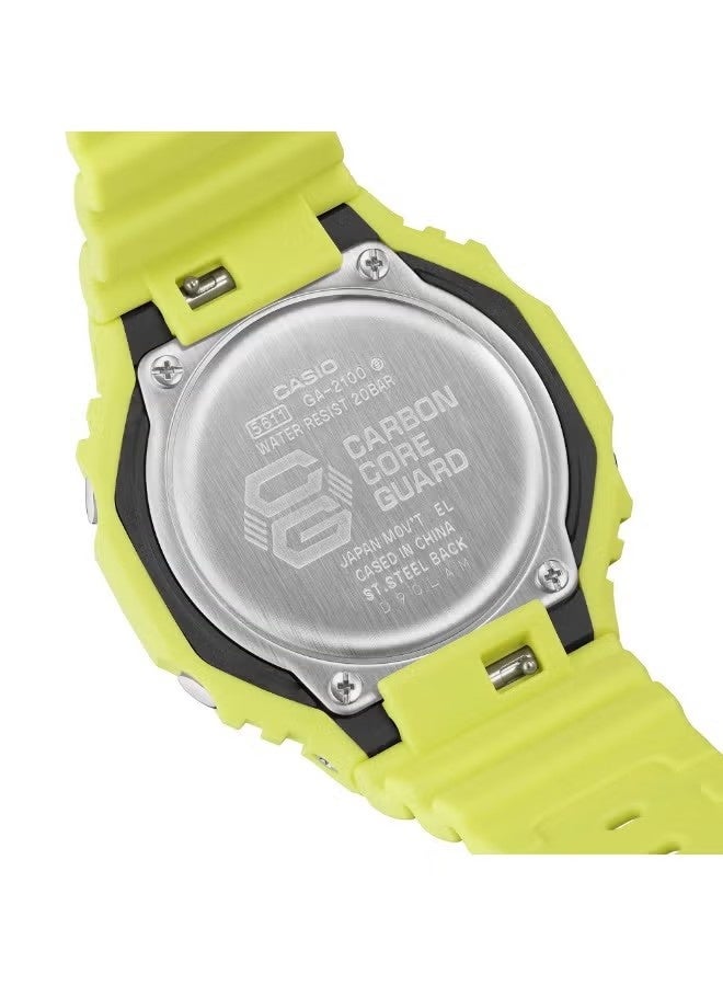 G-SHOCK GA-2100-9A9DR, Carbon Core Guard Analog Digital Watch, Octagonal Bezel, Shock Resistant, 200M Water Resistant, Double LED Light, World Time, Stopwatch, Countdown Timer  4.2      Brand Rating - Image 4